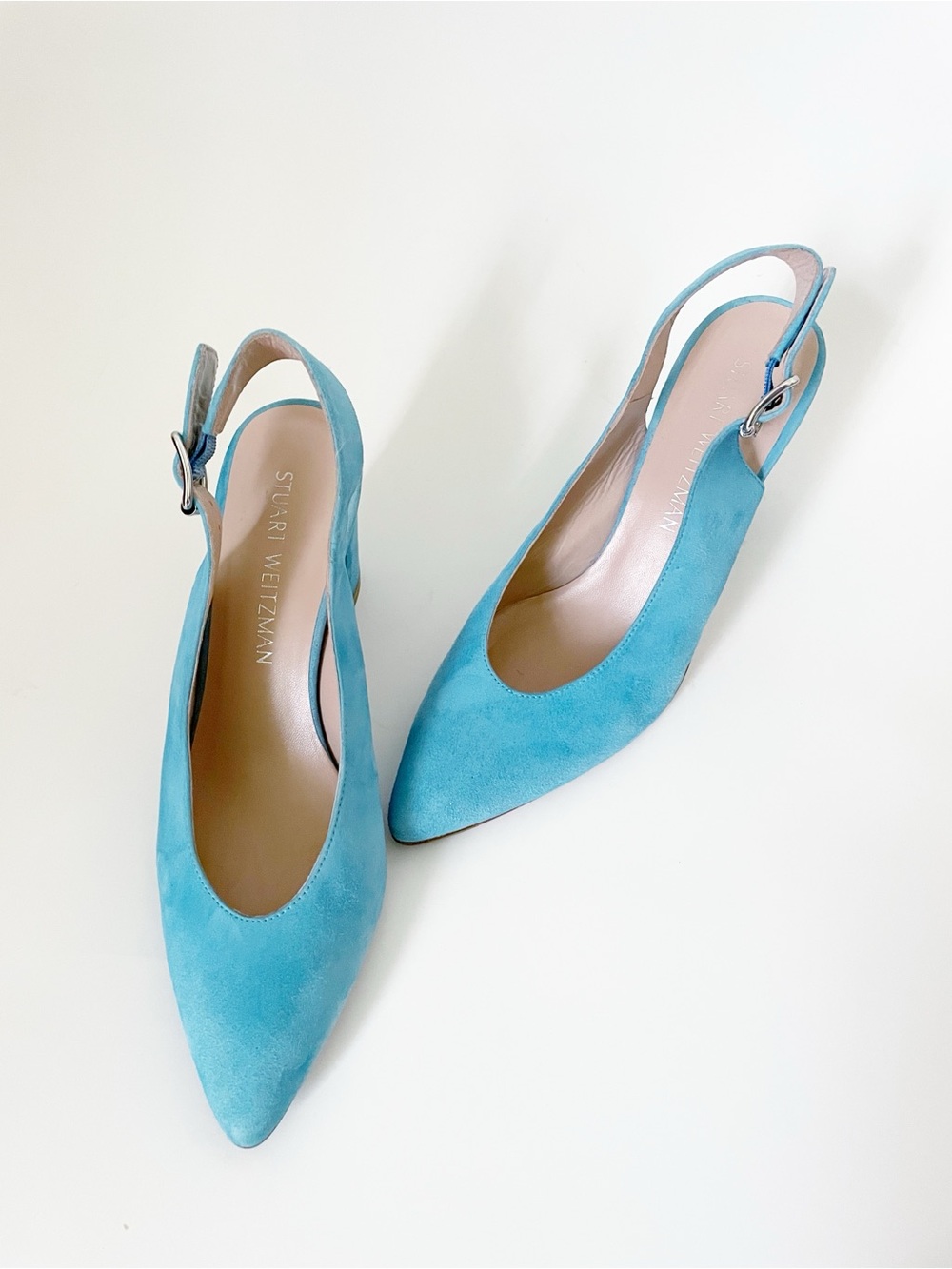 Stuart WEITZMAN blue suede slingback pumps size 7.5 - Picture 2 of 13